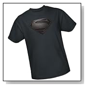 Gray-Tone Desaturated Superman Shield -- Man of Steel Movie Adult T-Shirt