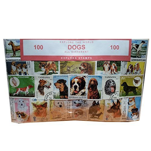 Dogs of the World Stamp Collection! Hound / Pet Souvenir / Speicher / Memoria! Highly Collectable Stamps from Around the World! All Different, 100 Distinct Stamps! Timbre / Stempel / Francobollo / Sello!