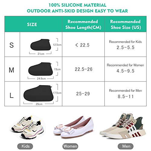 image for AOTIBESO Waterproof Shoe Covers, Shoes Protectors Reusable Rainproof S