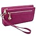 HDE Womens Soft Leather Wallet Multi-Function Zipper Clutch Wristlet