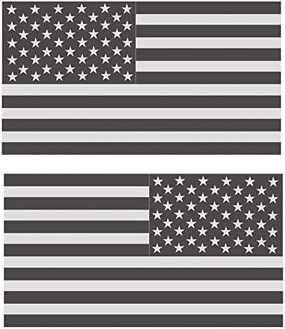 2-Pcs Reliable Modern American Subdued Flag Sticker Sign Stick Car Bumper Window Tactical Outdoor Size 6" x 3.5"