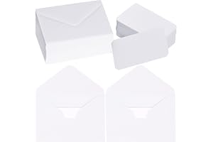 jiebor 100 Sets Small White Envelopes with Small Blank Gift Business Card Wedding Invitation Pocket Envelopes for Graduations Wedding Shower Holiday 2.7 x 4 Inch