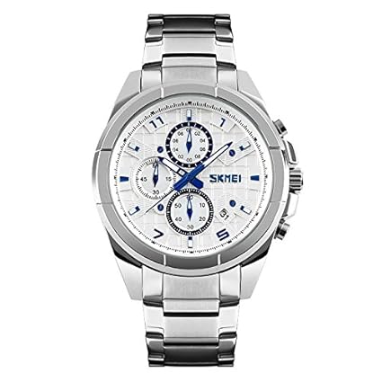 Skmei Full Stainless Steel 50 M Waterproof Chronograph Watch For Men