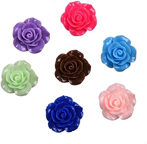 20x20mm Resin Rose Kawaii Flatback Cabochon Scrapbook Fit Embellishments Craft Rhinestone Diy Art Embellishments Phone Home Decoration 50 Pcs