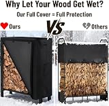 Amagabeli 8ft Firewood Holder with Cover Large Capacity Log Rack view 2