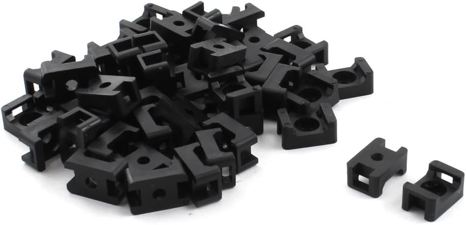 Uxcell Saddle Type Wire Bundle Cable Tie Mount Cradle Holder, 50 Pcs, Black, Black 50pcs