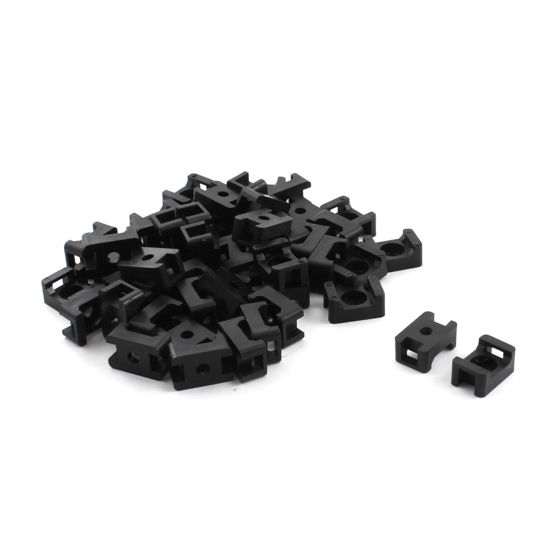 Uxcell Saddle Type Wire Bundle Cable Tie Mount Cradle Holder, 50 Pcs, Black