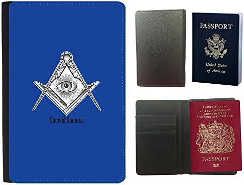 GoGoMobile Hot Style PU Leather Travel Passport Wallet Case Cover // Q09630613 masonic square 2 Blue // Universal passport leather cover