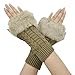 Simplicity Women's Winter Faux Fur Knit Fingerless Hand Warmer Mitten Gloves