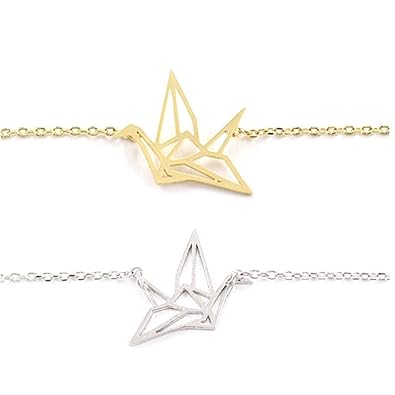 Origami Halskette Kranich Gold Amazonde Schmuck