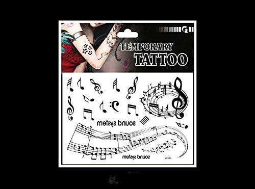 SYZ Beauty Waterproof Temporary Tattoos Note Temperament Stave Tattoos