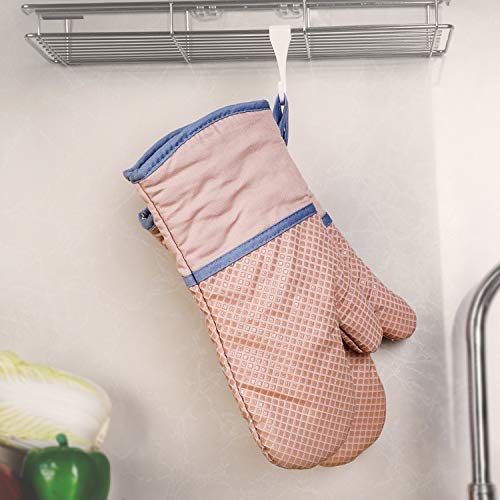 Kitchen Oven Mitts, Echeer Cooking Mitts Pot Holders Heat Resistant Kitchen Potholders Bake Gloves, 1 Pair