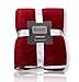 Pembrook Fleece Throw Blanket - Dark Red - Super Soft and Warm Reversible Plush Coral Micro Fleece and Sherpa Shearling Lining - Sizes 51 X 63 inches - Great for couch, bed, sofa, loveseat