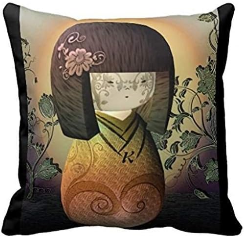 Sweet Japanese Kokeshi Doll Personalized Monogram R068f234a47604ef7896eb8cc9cdc32d7 I5fqz 8byvr Pillow Case