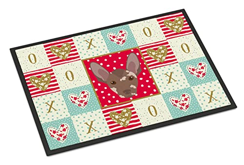 Caroline's Treasures CK5219MAT Mexican Hairless Dog Love Doormat 18x27, Red Fro…