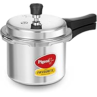 Pigeon By Stovekraft Favourite Induction Base Aluminium Pressure Cooker with Outer Lid, 3 Litres (Silver)