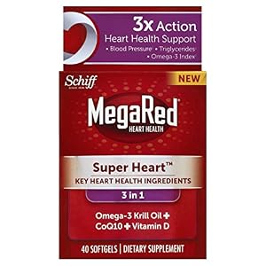 Image of Megared Super Heart Omega 3 Krill Oil Plus COQ10 and Vitamin D, 40 Count