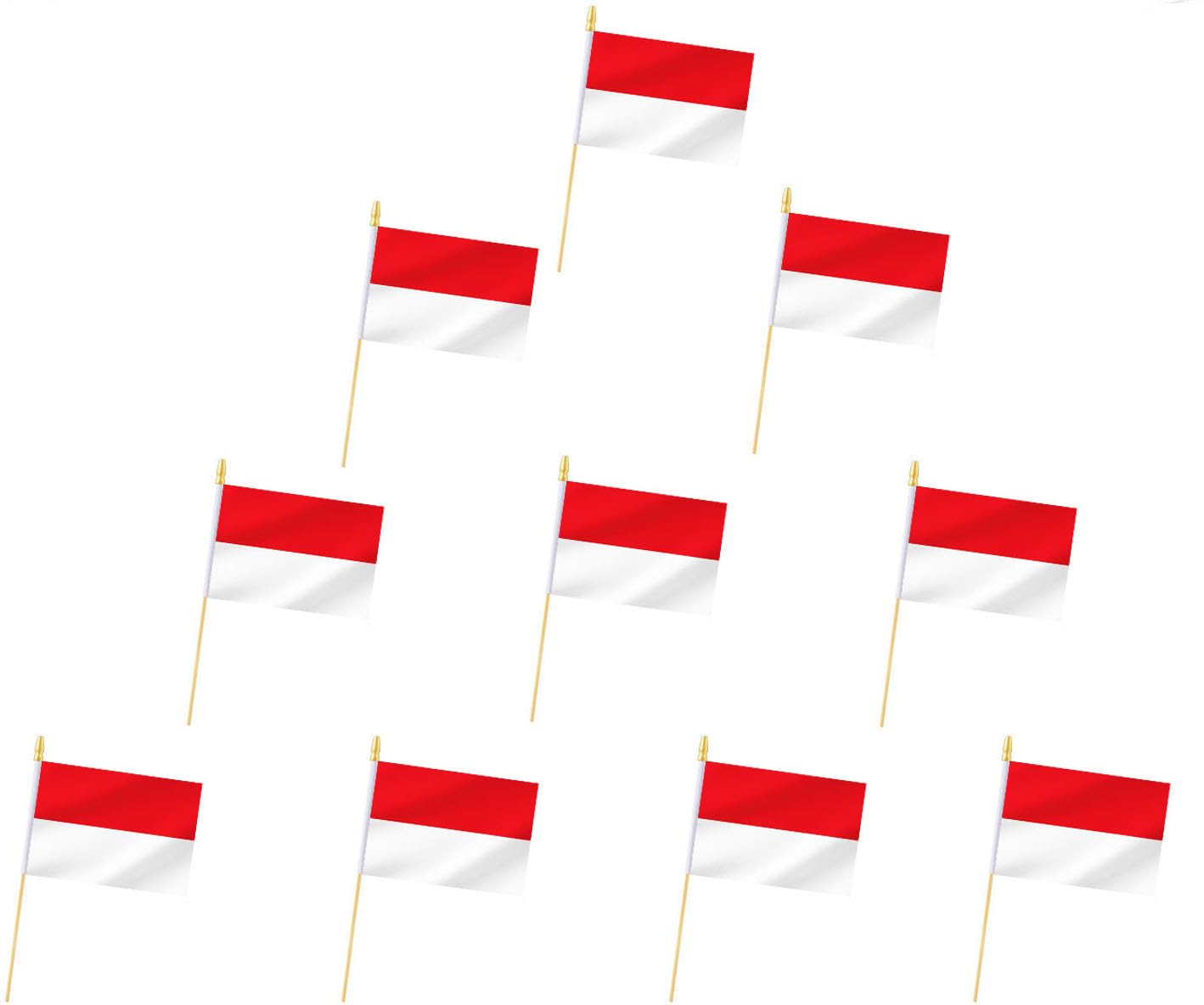 Photo 1 of 10 Pack Indonesia Flags - ID Handheld Flag- Desktop Flag-5x8 In,Indonesia Mini Flag. Suitable For Party Decorations, Store Displays, Bar Decorations And National Day Parades.