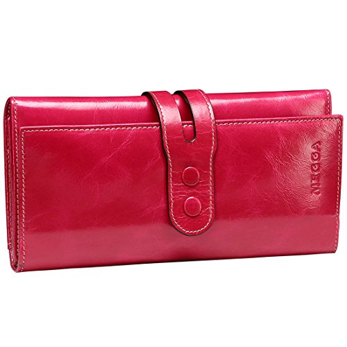 Reeple Womens Snap Closure Clutch Money Clip Card Holder Long