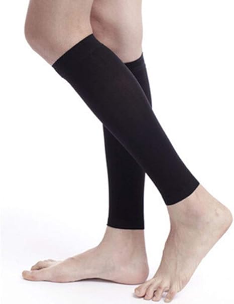 Amazon Co Jp ふくらはぎ圧縮スリーブ 1ペア 男性女性脚圧縮ソックス ふくらはぎの痛み 腫れ 静脈瘤を緩和 黒 Xl Health Personal Care
