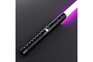 CVCBSER FX Dueling Lightsaber RGB 16 Colors Changeable Premium Aluminium Alloy Hilt Light Saber with 12 Mode Sound Force Lightsaber Toys (Black)