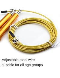 Suki Chris - Cuerda de saltar portátil para boxeo, artes marciales mixtas, entrenamiento de fitness, asas de aluminio antideslizantes, cuerda de salto de alambre ajustable