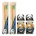 Woobamboo! Eco Toothbrush and Floss Bundle, 2 Adult Standard Handle Bamboo Toothbrushes, 2 Eco-Awesome Biodegradeable Silk Floss