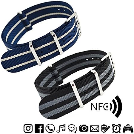 MetaStrap 2pcs 22mm NFC Nylon Watch Band NATO Strap