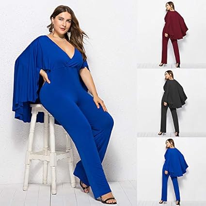 plus size plunge jumpsuit
