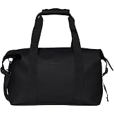 RAINS Weekend Bag - Small Waterproof Travel Bag for Women and Men - Gym, Duffle, Carry On, Overnight (Black, Small)