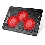 Havit HV-F2056 15.6-17 Inch Laptop Cooler Cooling Pad - Slim Portable USB Powered (3 Fans) (Black+Red)