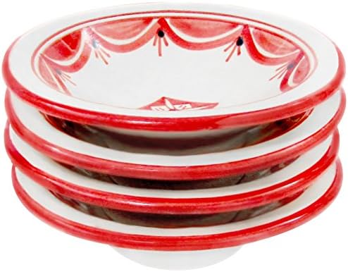 Le Souk Ceramique NJ40 Stoneware Round Sauce Dishes, Set of 4, Nejma