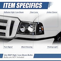 [Halogen Model] 4Pcs Factory Style Headlight Lamps