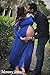 Mommy Jennie Maternity Dress Off Shoulder Long Sleeve Split Front Chiffon Gown for Photoshoot,Royal Blue