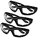 grinderPUNCH 3 Pair Motorcycle Riding Glasses for Half Helmet 3 Pairs Clear Glasses