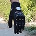 LUNIWEI Towall Black Short Sports Leather Motorcycle Motorbike Summer Gloves (XL)