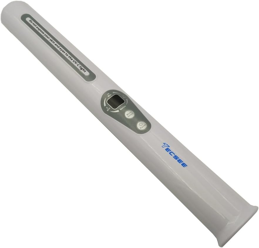 Tecsee Portable UV Sanitizing Wand UV Wand Sterilizer Operated by 4pcs AA Battery Eliminate 99.9% Bacteria, Fungus, Mold and Viruses