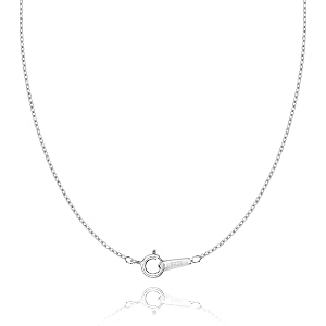 WishChic 925 Sterling Silver Chain Necklace for Women Dainty, 1.1/1.5mm Durable 18K Gold Plated Cable Chain Necklace with Upg