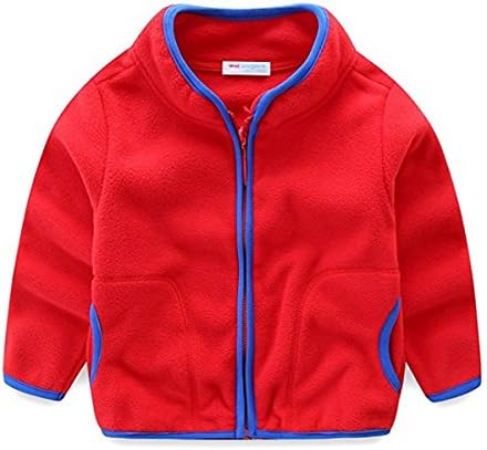 Little Kids Boys Girls Baby Toddler Super Soft Fleece Zip-up Long Sleeve Jackets Cardigan Outwear