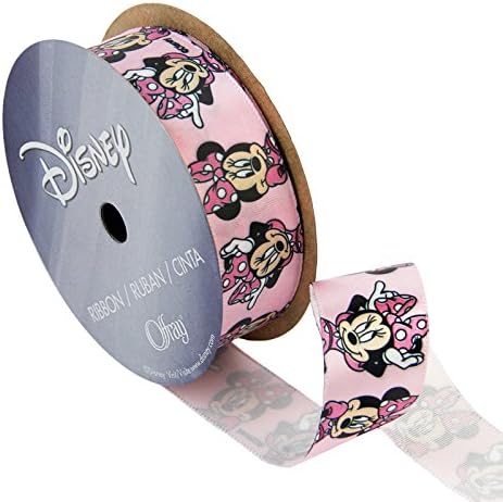 7/8in Minnie Mouse Ribbon Bow Poses Pink