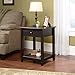 Sauder Edge Water Side Table, Estate Black finish