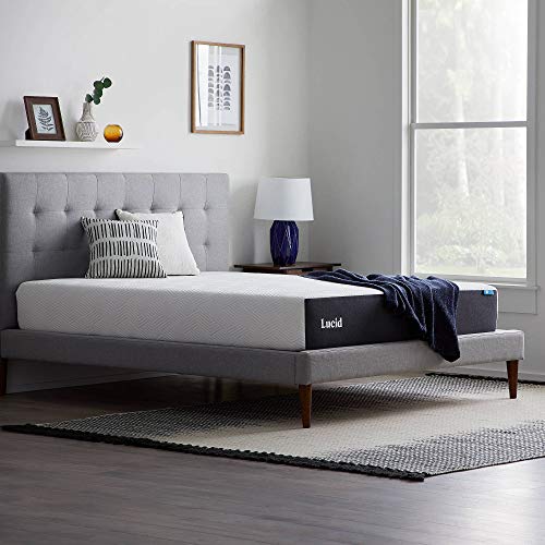 Lucid 10 Inch Memory Foam Twin Size Mattress Firm Gel Infusion Hypoallergenic Bamboo