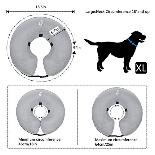 EKOMG Blow Up Dog Collar Dog Cone Protective Inflatable Collar After