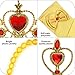 fedio 8Pcs Girls Princess Dress up Accessories Set with Princess Gloves, Princess Tiara Crown, Wand and Necklaces for Kids (Yellow)
