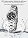 BUREI Women Dress Watches with Black Dial Date Calendar Metal Bracelet