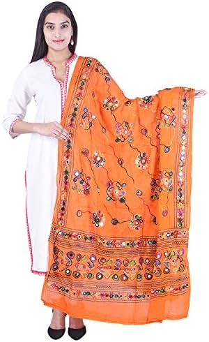 Shop Frenzy Women's Cotton Stoles & Dupatta Free Size Light Orange