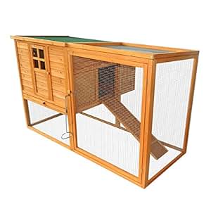 Amazon.com PawHut 64 Large Wooden Chicken Coop Kit With 