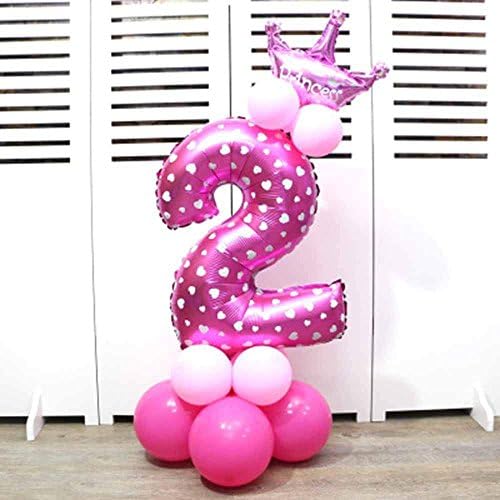 ajzdnzvr 13pcs/Set Latex Balloons Inch Number Creative Colorful Ballons For Birthday Party Wedding Decor(12 inch round balloon x11, 32 inch digital balloon x1, 11.5 inch crown balloon x1)