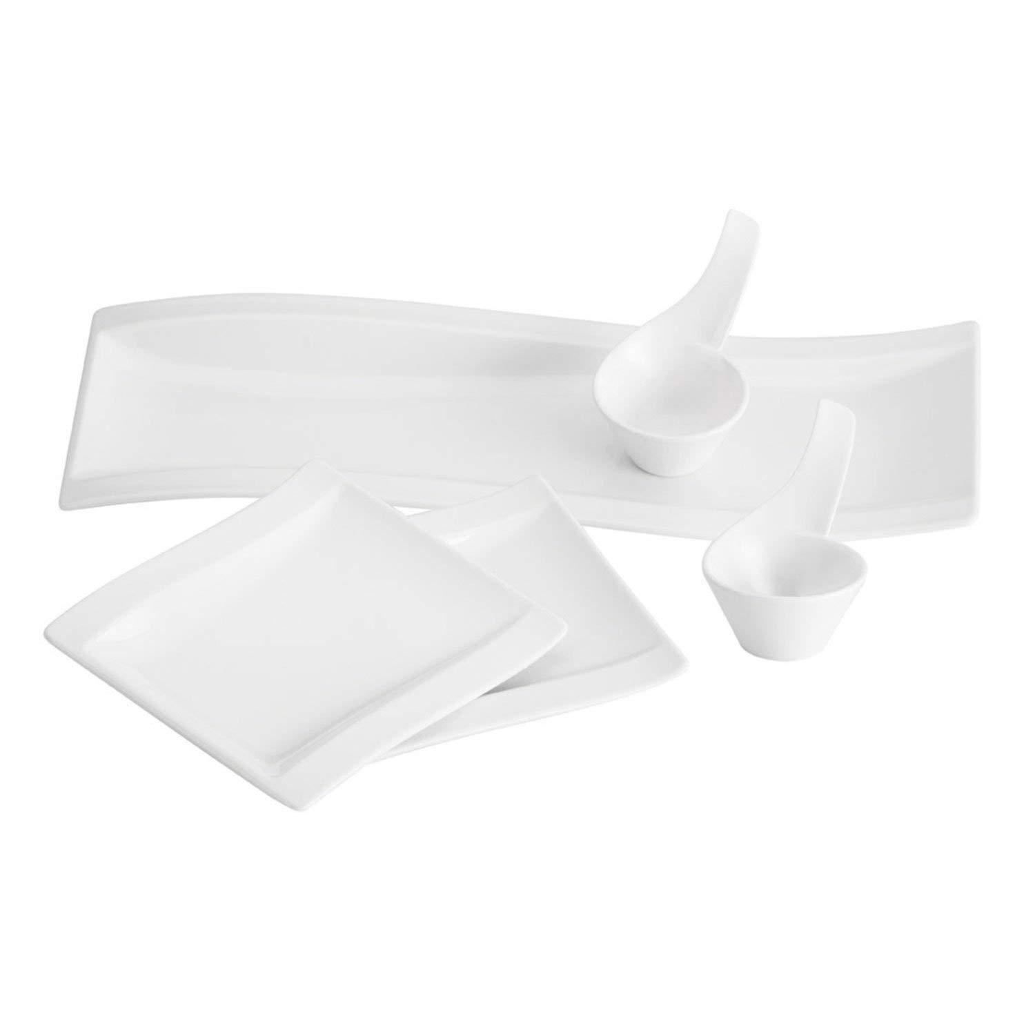 Villeroy & Boch NewWave Antipasti Set, 5 Pieces, Premium Porcelain, White