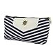 KINGSO Canvas Navy Style Pen Pencil Case Cellphone Coin Cosmetic Makeup Bag Pouch Purse,Dark Blue 
